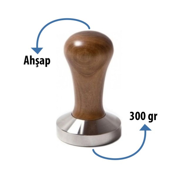 Gustomarkt WT-01 Ahşap Saplı Tamper 58mm - Thumbnail